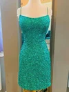 Sheath/Column Scoop Neck Sequined Short/Mini Homecoming Dresses #Favs020110572