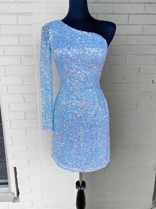Sheath/Column One Shoulder Sequined Short/Mini Homecoming Dresses #Favs020110597 Sheath/Column One Shoulder Sequined Short/Mini Homecoming Dresses #Favs020110597