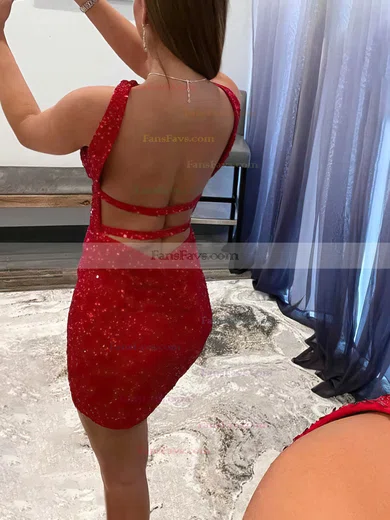 Sheath/Column V-neck Sequined Short/Mini Homecoming Dresses #Favs020110600