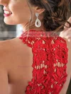 A-line Scoop Neck Lace Chiffon Short/Mini Tiered Red New Style Prom Dresses #Favs020102822