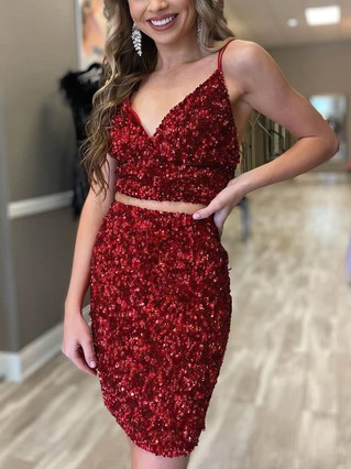 Sheath/Column V-neck Sequined Short/Mini Homecoming Dresses #Favs020110602 Sheath/Column V-neck Sequined Short/Mini Homecoming Dresses #Favs020110602