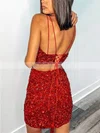 Sheath/Column V-neck Sequined Short/Mini Homecoming Dresses #Favs020110602