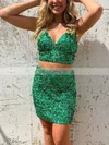 Sheath/Column V-neck Sequined Short/Mini Homecoming Dresses #Favs020110602