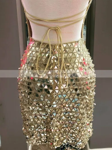 Sheath/Column Scoop Neck Sequined Short/Mini Homecoming Dresses #Favs020110603