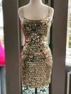 Sheath/Column Scoop Neck Sequined Short/Mini Homecoming Dresses #Favs020110603