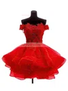 Princess Off-the-shoulder Organza Tulle Short/Mini Appliques Lace Cute Prom Dresses #Favs020102801