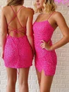 Sheath/Column Scoop Neck Sequined Short/Mini Homecoming Dresses With Split Front #Favs020110620