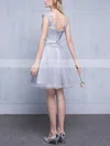 A-line Scoop Neck Tulle Short/Mini Appliques Lace Pretty Prom Dress #Favs020102753