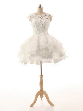 Ball Gown Scoop Neck Tulle Short/Mini Appliques Lace Cute Prom Dresses #Favs020103064 Ball Gown Scoop Neck Tulle Short/Mini Appliques Lace Cute Prom Dresses #Favs020103064