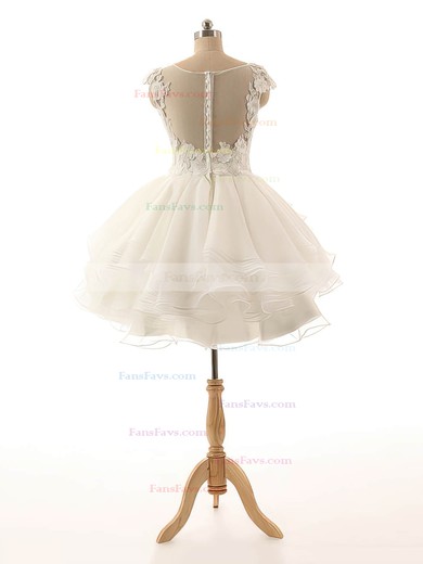 Ball Gown Scoop Neck Tulle Short/Mini Appliques Lace Cute Prom Dresses #Favs020103064