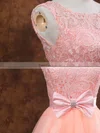 Ball Gown Scoop Neck Lace Tulle Short/Mini Bow Prom Dresses #Favs02017611