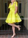 A-line Scoop Neck Satin Knee-length Homecoming Dresses With Pockets #Favs020110661