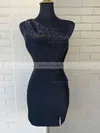 Sheath/Column One Shoulder Silk-like Satin Short/Mini Homecoming Dresses With Split Front #Favs020110703