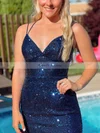 Sheath/Column V-neck Sequined Short/Mini Homecoming Dresses #Favs020110708