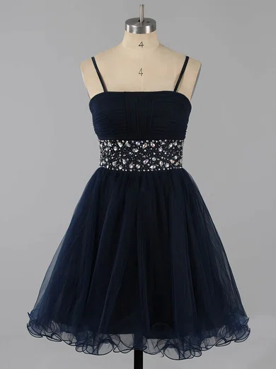 A-line Square Neckline Chiffon Short/Mini Beading Homecoming Dresses #Favs02014651