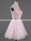 A-line Scoop Neck Tulle Short/Mini Beading Homecoming Dresses #Favs02042343
