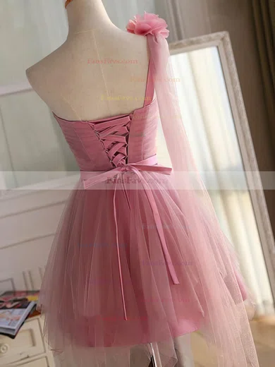 Princess One Shoulder Tulle Short/Mini Sashes / Ribbons Fashion Homecoming Dresses #Favs020102533