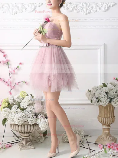 Princess One Shoulder Tulle Short/Mini Sashes / Ribbons Fashion Homecoming Dresses #Favs020102533