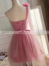 Princess One Shoulder Tulle Short/Mini Sashes / Ribbons Fashion Homecoming Dresses #Favs020102533