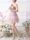 Princess One Shoulder Tulle Short/Mini Sashes / Ribbons Fashion Homecoming Dresses #Favs020102533