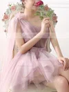 Princess One Shoulder Tulle Short/Mini Sashes / Ribbons Fashion Homecoming Dresses #Favs020102533