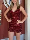 Sheath/Column V-neck Sequined Short/Mini Homecoming Dresses #Favs020110871