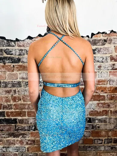 Sheath/Column Sweetheart Sequined Short/Mini Homecoming Dresses #Favs020110882