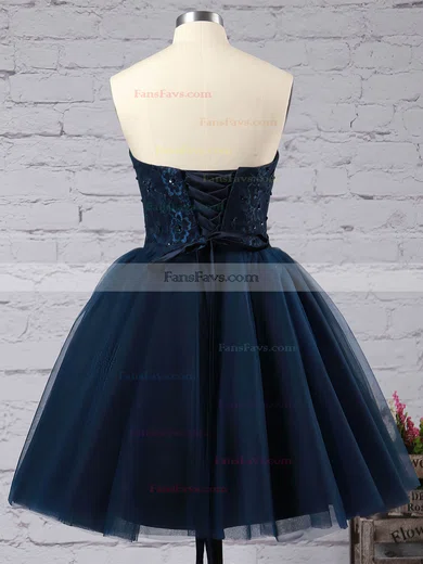 Ball Gown Sweetheart Tulle Short/Mini Sequins Simple Black Homecoming Dresses #Favs020102554