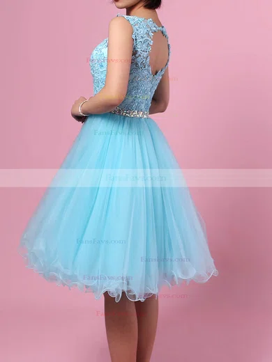 Sweet Princess Scoop Neck Tulle Short/Mini Beading Homecoming Dresses #Favs020102563