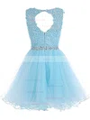 Sweet Princess Scoop Neck Tulle Short/Mini Beading Homecoming Dresses #Favs020102563
