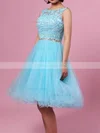 Sweet Princess Scoop Neck Tulle Short/Mini Beading Homecoming Dresses #Favs020102563
