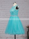 Sweet Princess Scoop Neck Tulle Short/Mini Beading Homecoming Dresses #Favs020102563