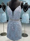 Sheath/Column V-neck Lace Short/Mini Homecoming Dresses With Beading #Favs020110945