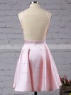 A-line Scoop Neck Satin Short/Mini Prom Dresses #Favs020102594