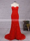 Trumpet/Mermaid Sweetheart Lace Sweep Train Prom Dresses #Favs020102187