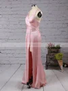 Trumpet/Mermaid V-neck Silk-like Satin Floor-length Split Front Prom Dresses #Favs020104553