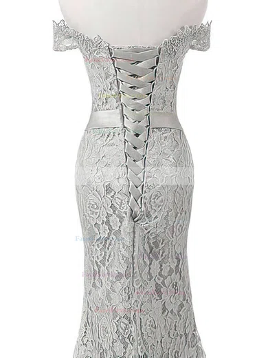 Trumpet/Mermaid Off-the-shoulder Lace Sweep Train Appliques Lace Prom Dresses #Favs020102649