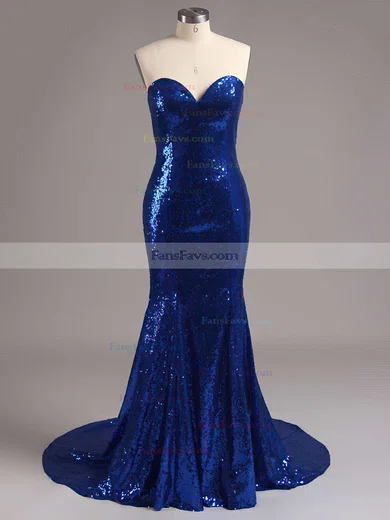 Trumpet/Mermaid Sweetheart Sequined Sweep Train Prom Dresses #Favs02016323