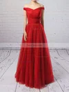 Princess Off-the-shoulder Tulle Floor-length Ruffles Prom Dresses #Favs020102678