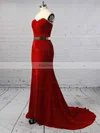 Trumpet/Mermaid Sweetheart Velvet Sweep Train Sashes / Ribbons Prom Dresses #Favs020103539