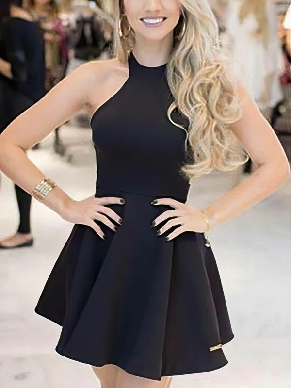 A-line Scoop Neck Stretch Crepe Short/Mini Homecoming Dresses #Favs020111162