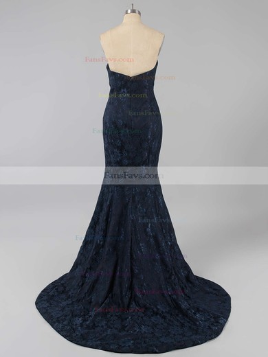 Trumpet/Mermaid Sweetheart Lace Court Train Prom Dresses #Favs02016061