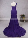 Trumpet/Mermaid One Shoulder Chiffon Sweep Train Beading Prom Dresses #Favs020101289