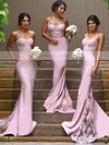 Trumpet/Mermaid Sweetheart Jersey Sweep Train Lace Prom Dresses #Favs020104584