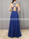 A-line Scoop Neck Chiffon Floor-length Beading Prom Dresses #Favs020101838