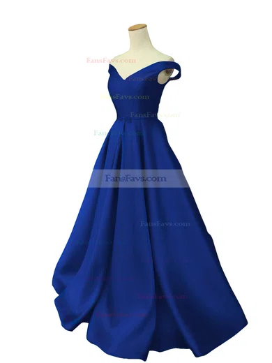 Ball Gown Off-the-shoulder Satin Sweep Train Sashes / Ribbons Prom Dresses #Favs020101855