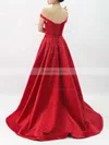 Ball Gown Off-the-shoulder Satin Sweep Train Sashes / Ribbons Prom Dresses #Favs020101855