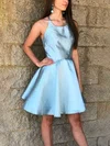 A-line Scoop Neck Silk-like Satin Short/Mini Homecoming Dresses #Favs020111462