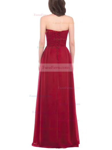 A-line Sweetheart Chiffon Floor-length Appliques Lace Prom Dresses #Favs020102043