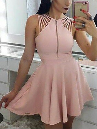 A-line Scoop Neck Stretch Crepe Short/Mini Homecoming Dresses #Favs020111326 A-line Scoop Neck Stretch Crepe Short/Mini Homecoming Dresses #Favs020111326